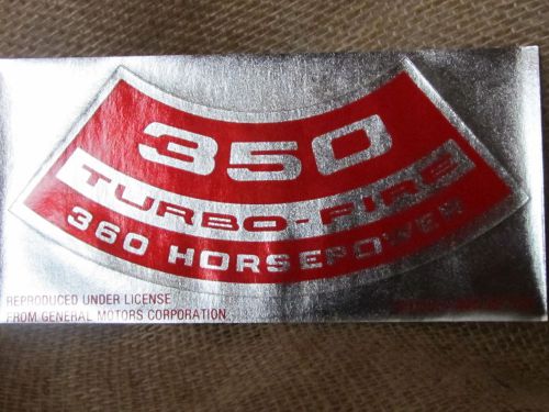 350 turbo-fire 360 horsepower gm air cleaner  decal