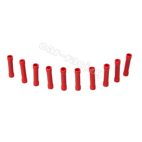 50pcs red insulated straight butt connector electrical crimp terminals for cable