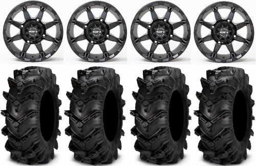 Sti hd6 14&#034; wheels black 30&#034; cryptid tires can-am defender
