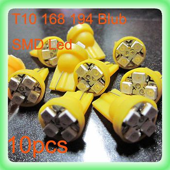 10pcs amber t10 194 168 w5w 3528 4leds smd led door signals tail light a41