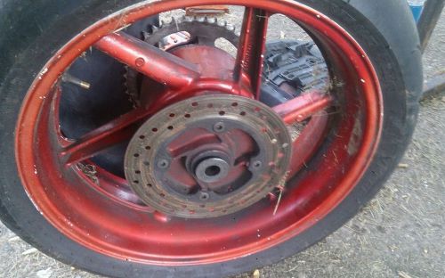 Cbr900rr 1993 back rim and brake rotor and tire with sprocket