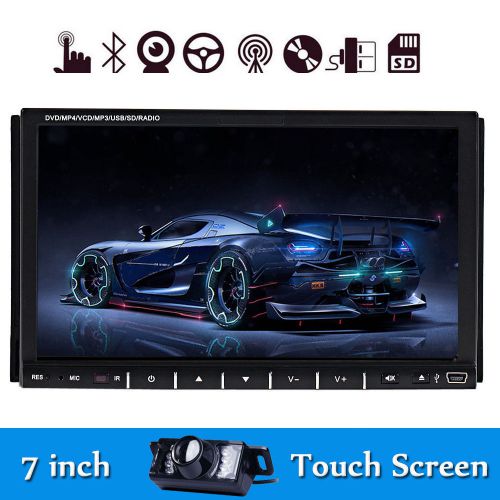 Camera+no gps hd double 2din car stereo dvd player bt ipod radio tv touch screen