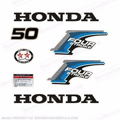 Honda 50hp 4-stroke outboard decal kit 2002-2007 - reproduction decals in stock!