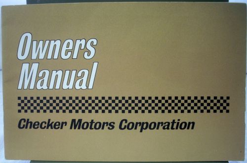 1963 checker motors corporation owner’s manual