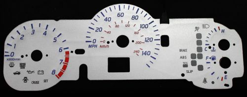 140mph glow reverse gauge silver overlay face for 02-04 nissan altima 2.5l