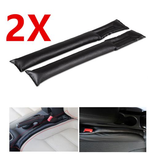 2x black pu leather truck car seat gap filler soft pad drop stop holster blocker
