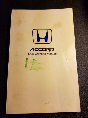*** 92 1992 honda accord owners manual user guide reference operator original **