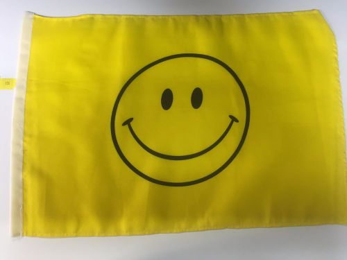 136 happy smiley face utv side x side atv safety flag 12&#034;x18&#034; fits 1/4 5/16 pole