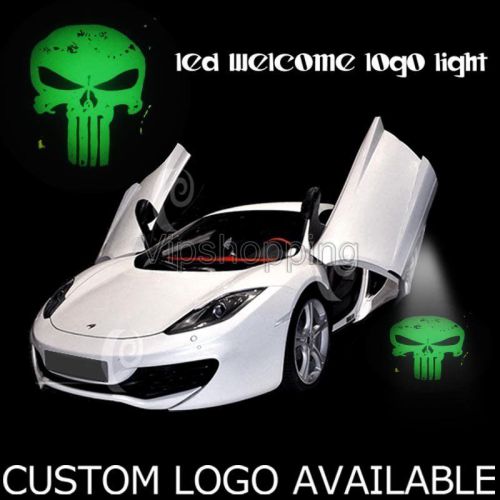 2x led car door projector ghost shadow laser logo light for green punisher skull