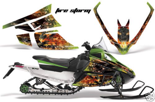 Amr sled sticker kit arctic cat f series graphics fire