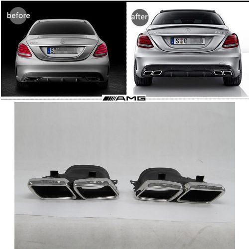 Amg style exhaust muffler pipe tip fit for mercedes-benz c/cls/e/s/sl w204 w212