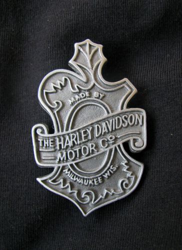 Vintage harley-davidson large oak leaf motorcycle jacket vest pin
