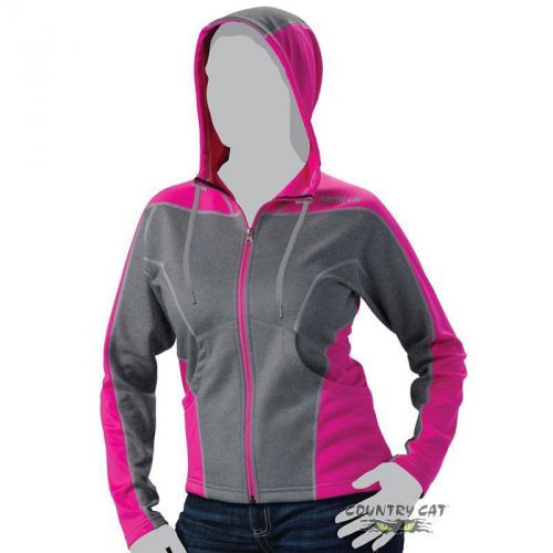 Arctic cat women’s aircat performance sweatshirt hoodie - gray &amp; pink - 5269-17_