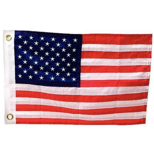 Embroidered nylon  boat flag sewn stripes usa american made 12x18 in