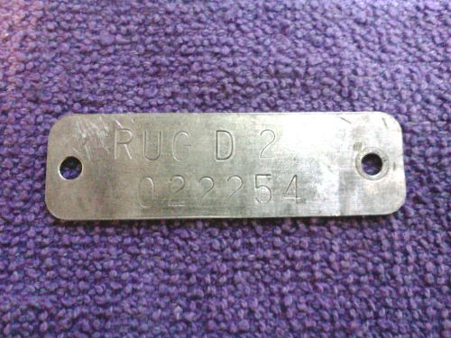 1968-69 ford fairlane falcon 289-302 toploader 4 speed trans id tag rug-d2