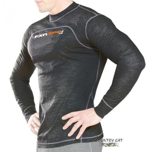 Fxr men&#039;s vapour 50% merino base-layer / mid-layer top long-sleeve shirt - grey