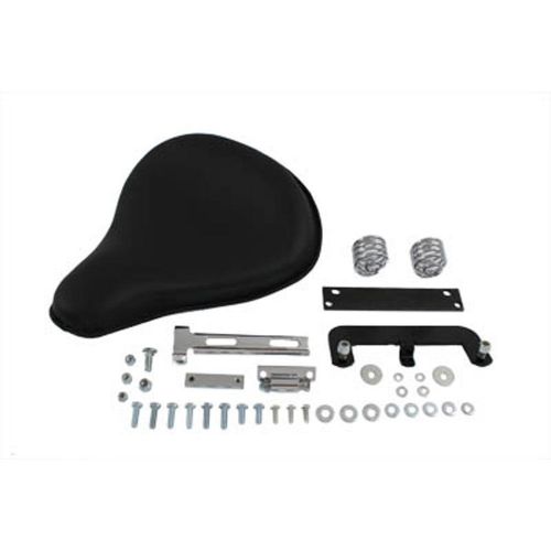 Black leather spring solo seat mount kit for 1982-2003 harley sportster xl