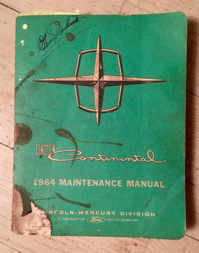 1964 lincoln continental maintenance manual