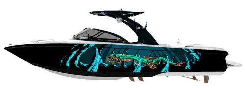 Sea monster zombie * custom boat wrap - customized to fit your boat