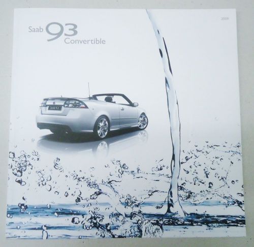 Saab 2009 9-3 convertible dealer brochure oem # 32015100