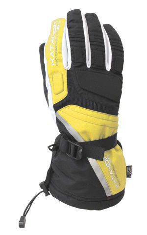 Katahdin cyclone yellow waterproof cold weather atv snow sports snowmobile glove