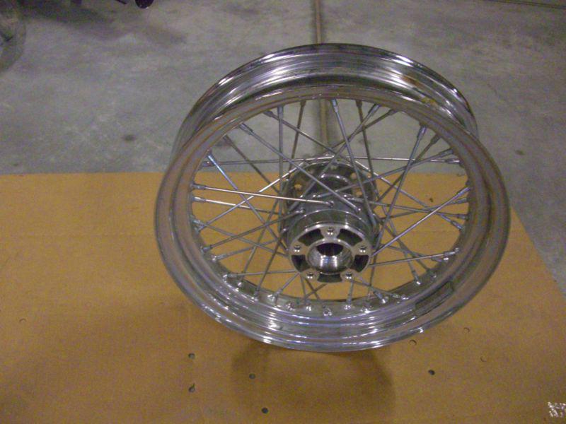 Harley softail heritage front wheel hub & spokes, damaged rim single disc