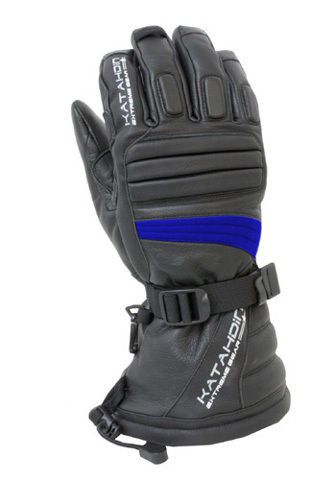 Katahdin torque black blue waterproof leather motorcycle snowmobile glove