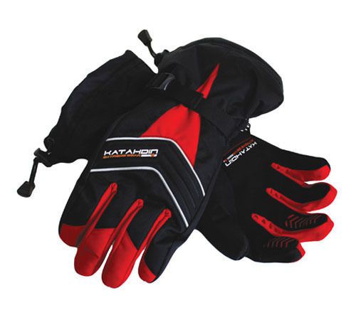 Katahdin gl-3 black red insulated cold weather snowmobile glove 4x-large