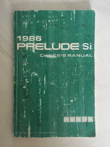 1986 honda prelude si owners manual owner&#039;