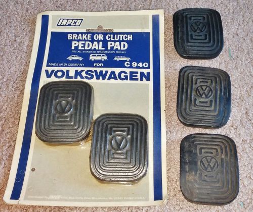 Vintage new iapco volkswagen brake / clutch pedal pad, c940 - 2 sealed, 3 open