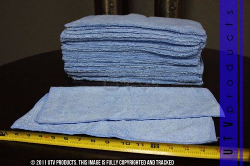 3 blue 16 x 16 microfiber towels for cleaning detailing polishing plush rag usa