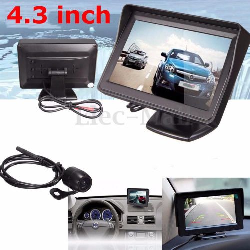 New 4.3&#034; lcd monitor reverse car kits night vision cam backup camera waterproof