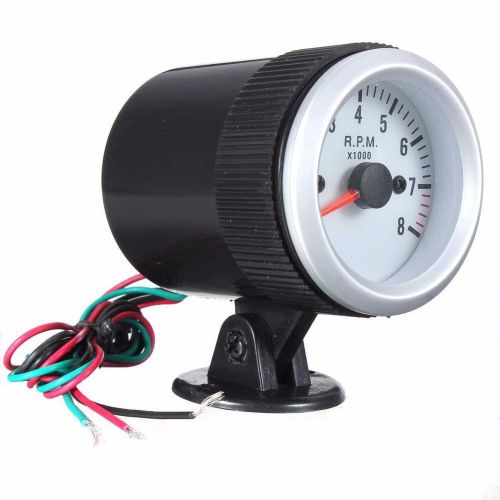 Tachometer tach gauge with holder cup for auto car 2&#039;&#039; 52mm 0~8000rpm blue led l