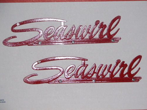 Rare original seaswirl boat metal emblems nameplate script vintage badge logo