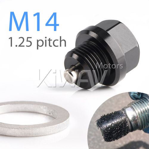 Black aluminum magnetic engine oil sump bolt m14 x 1.25 engine oil changing part