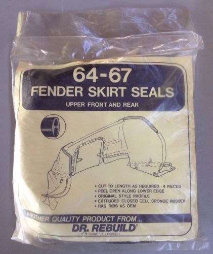 1964-1967 corvette inner fender skirt seal set upper front and rear