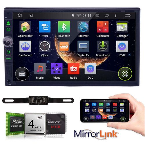 Double 2din 7&#034; android car gps stereo radio dvd player wifi mirrorlink quad core