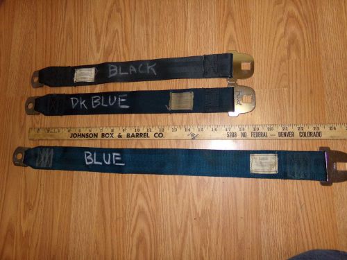 1966-68  ford deluxe male seat belt straps black or dark blue each