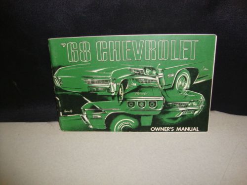 1968 chevrolet  original owners manual / owner&#039;s guide  first edition aug. &#039;67