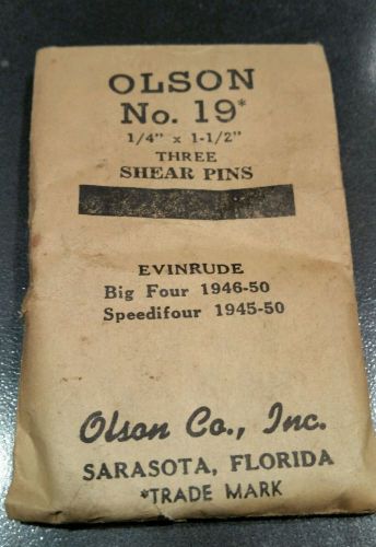 Evinrude big four 1946-1950 speedfour 1945-50 no.19 1/4 x 1 1/2 shear pins set