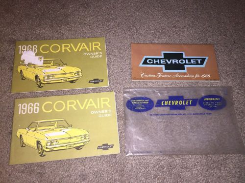 Vtg 1966 chevrolet corvair owner&#039;s guide manual, oem, mint, poly plastic, access