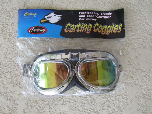 Motorcyle scooter atv go kart bike safety goggles riding aviator style tinted