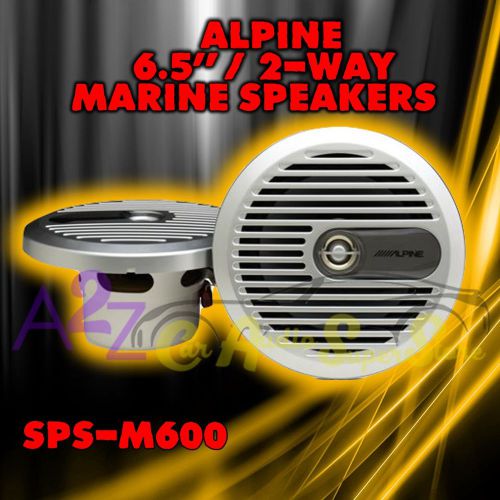 Alpine sps-m600 6.5&#034; 110w marine boat full range 2 way stereo speaker