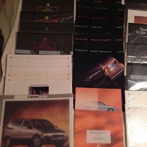 Lot of 56 mercury brochures early 80s to mid to late 90s + /some 2000s + mics