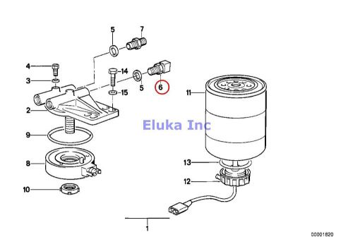 Bmw genuine fuel strainer with heating temperature switch 5.5cel e28