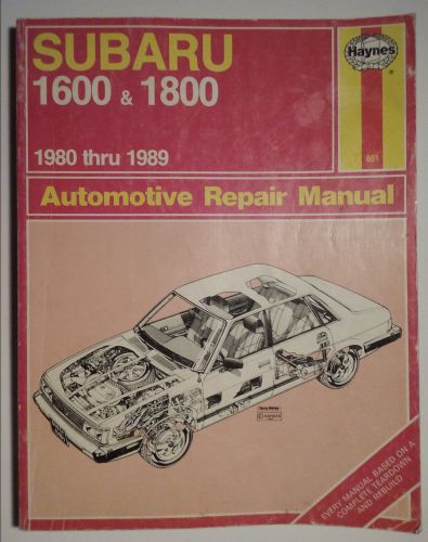 Subaru 1600 &amp; 1800 1980-1989 haynes repair workshop manual 681 2wd 4wd sedan