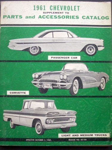 1961 chevrolet parts accessories catalog corvette car truck dealer original 61