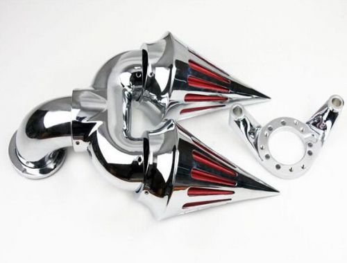 Chrome double spike air cleaner for harley cv carb delphi v-twin eft sportster