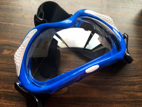 Motocross motorcycle atv dirt bike off road racing ski goggle eyewear clear blue