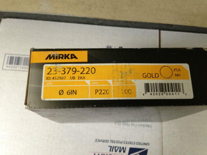 Mirka 23-379-220 6" no-hole 220 grit adhesive sanding discs - 100 pack